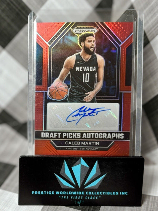 Caleb Martin 2023 Panini Prizm Draft Picks Auto Red /149 #DPA-CMT Nevada & Heat
