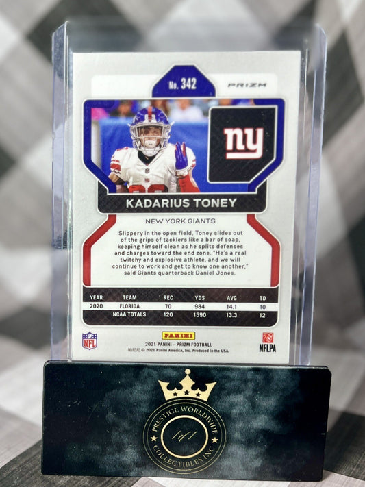 Kadarius Toney 2021 Prizm Orange Lazer Prizm Rookie #342 New York Giants RC