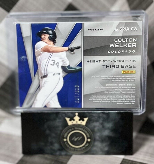 COLTON WELKER 2020 Panini SPECTRA PROSPECT JERSEY AUTO /199 #SPJA-CW - ROCKIES