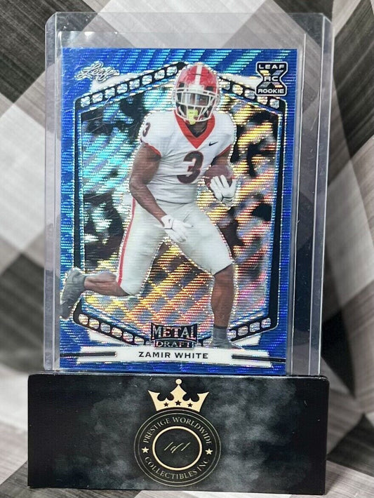 🔥Zamir White 2022 Leaf Metal Draft Blue Cracked Ice SSP #B-ZW1 - LV Raiders💥