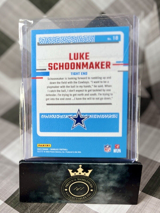 Luke Schoonmaker 2023 Donruss Bronze Rated Rookie Canvas /100 #18 DAL Cowboys RC