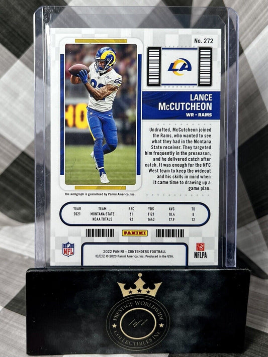 Lance McCutcheon 2022 Panini Contenders Rookie Ticket Auto #272 LA Rams RC SP 🔥