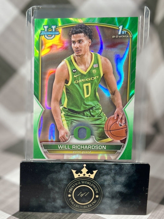 Will Richardson 2022-23 Bowman University Chrome Green Lava /99 #31 Oregon Ducks