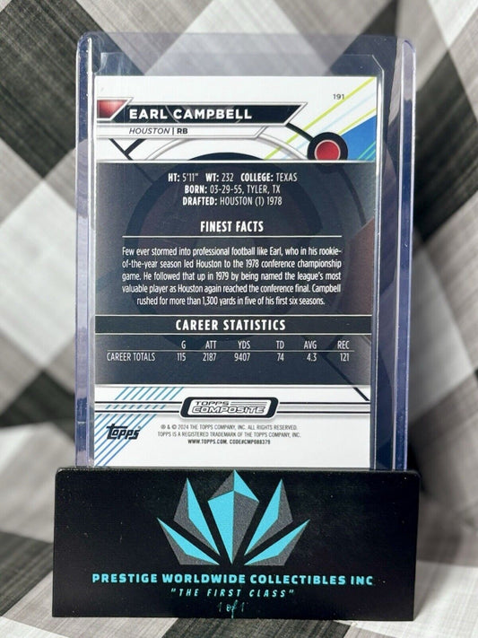 Earl Campbell 2023 Topps Composite Finest X-Fractor #191 Houston Oilers HoF