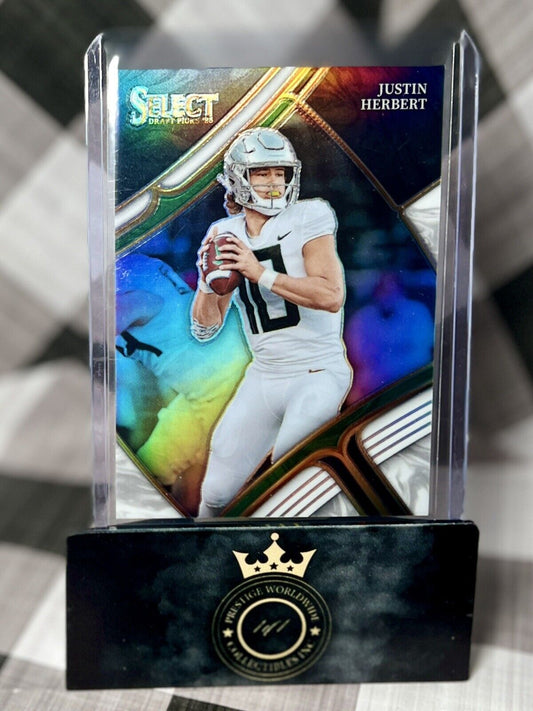 Justin Herbert 2023 Select Draft Picks White Field Level /35 #134 LAC & ORE SSP