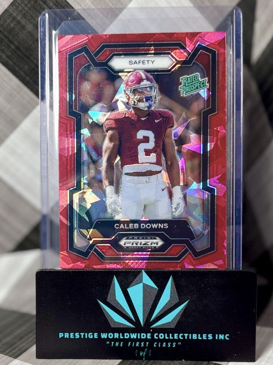 Caleb Downs 2024 Panini Prizm Draft Picks Red Ice Rated Prospect #186 Ohio State