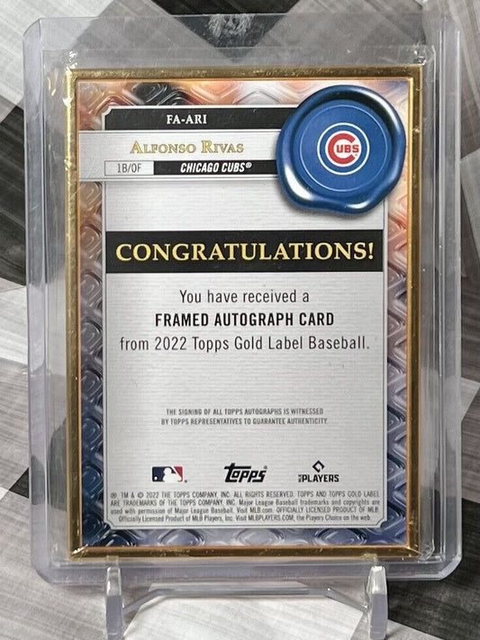 Alfonso Rivas 2022 Topps Gold Label Rookie Gold Framed Auto #FA-ARI - Cubs RC