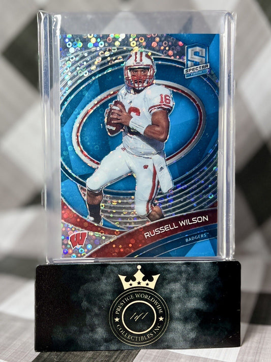 Russell Wilson 2022 Chronicles Draft Picks Spectra Neon Blue /99 #87 Broncos SP
