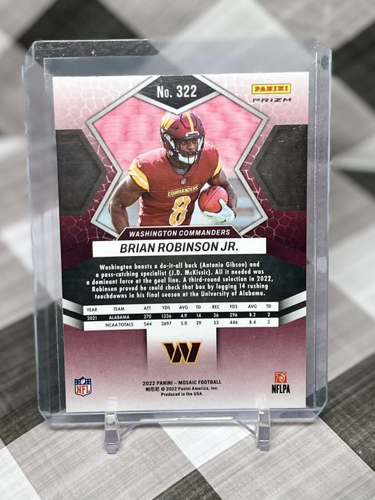 Brian Robinson Jr. 2022 Panini Mosaic Orange Reactive Rookie #322 Commanders RC