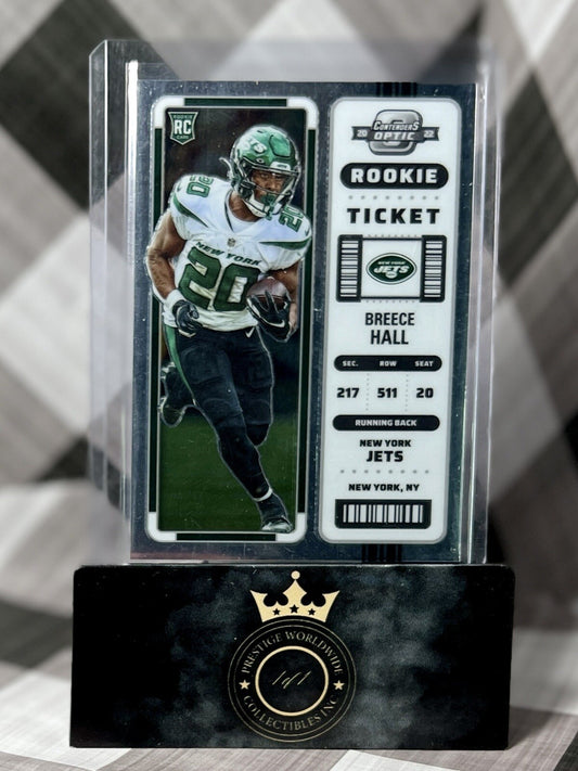 Breece Hall 2022 Panini Contenders Optic Rookie Ticket Silver Rookie #63 NY Jets