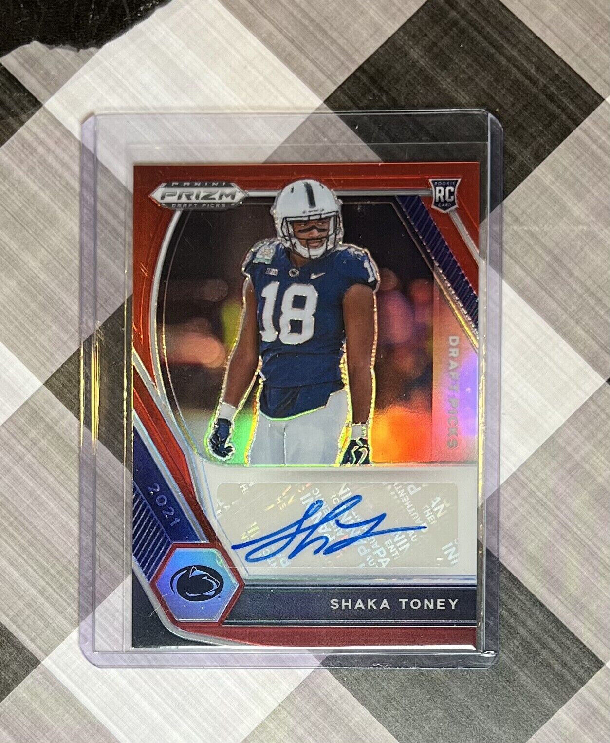 Shaka Toney  2021 Panini Prizm Draft Picks Auto Prizms Red /199 DPA-SHA