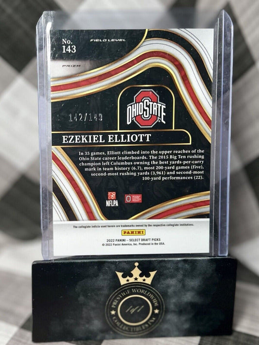 Ezekiel Elliott 2022 Select Draft Picks Field Level Red Prizm /149 #143 OSU DAL