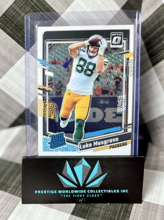Luke Musgrave 2023 Panini Donruss Optic Rated Rookie Base #241 GB Packers RC