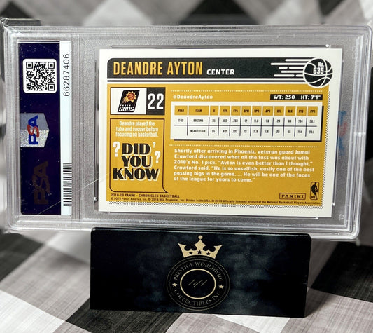 Deandre Ayton 2018 Panini Chronicles Classics Rookie #635 PSA 10 Phoenix Suns RC