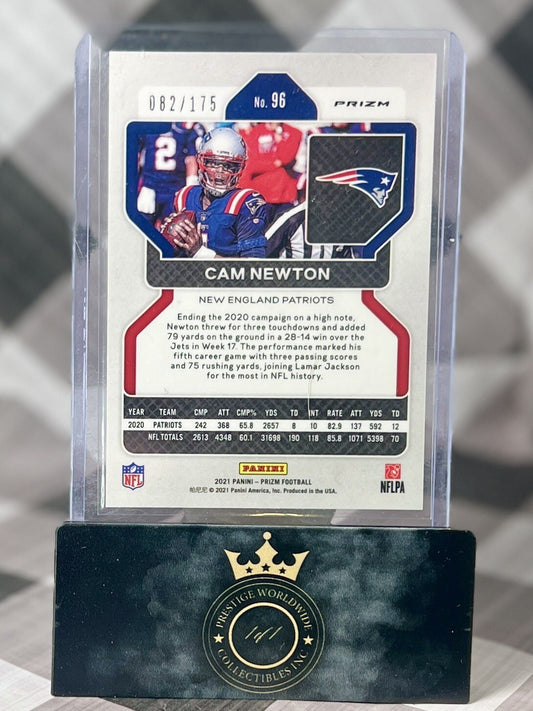 Cam Newton 2021 Panini Prizm Green Hyper /175 #96 New England Patriots