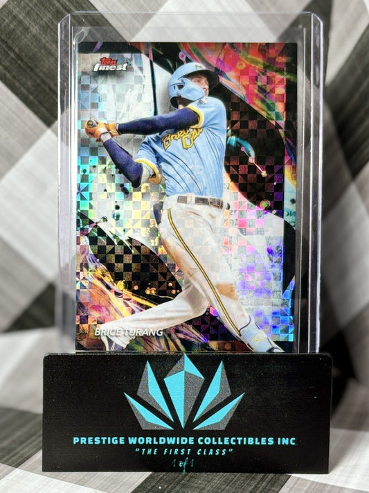 Brice Turang 2024 Topps Finest Uncommon Checkerboard Refractor #194 Brewers