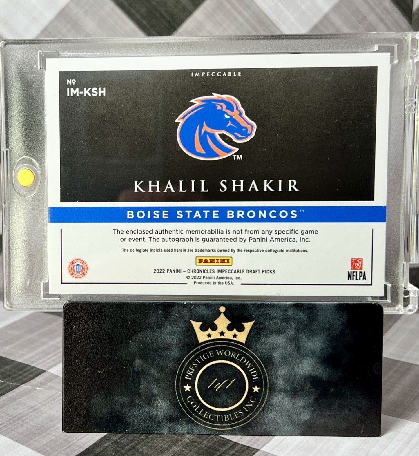 Khalil Shakir 2022 Impeccable Bowl Logo Rookie Patch Auto /5 #IM-KSH BILLS RPA