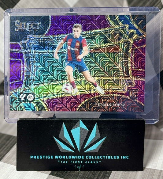 Fermin Lopez 2023-24 Select La Liga Field Purple Mojo Rookie #220 Barcelona RC