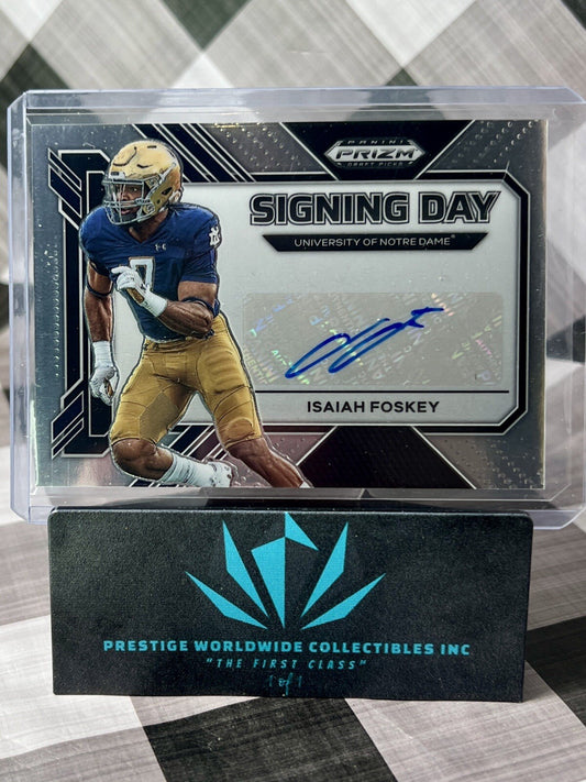 Isaiah Foskey 2023 Prizm Draft Picks Rookie Auto Signing Day #SD-IFO ND & Ravens