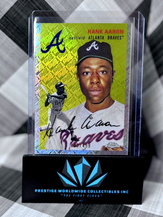 Hank Aaron 2023 Topps Chrome Platinum Topps Refractor /499 #432 ATL Braves SP
