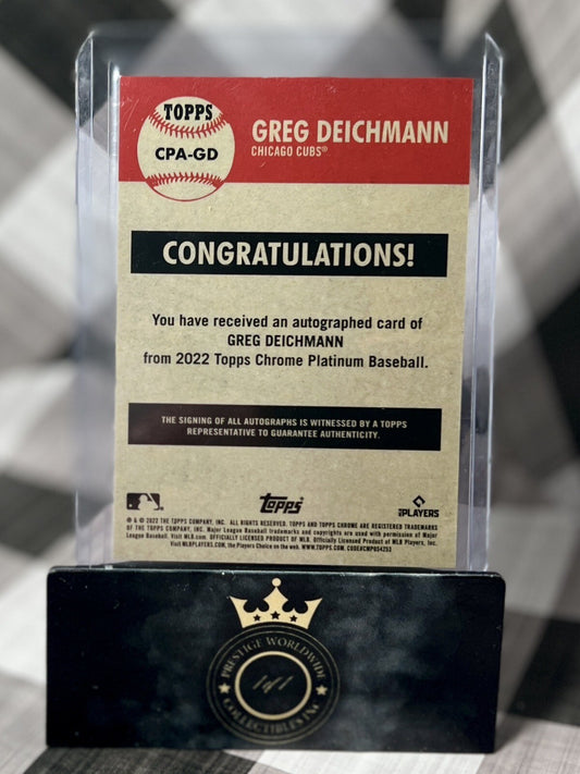 Greg Deichmann 2022 Topps Chrome Platinum Anniversary Rookie Auto #CPA-GD Cubs