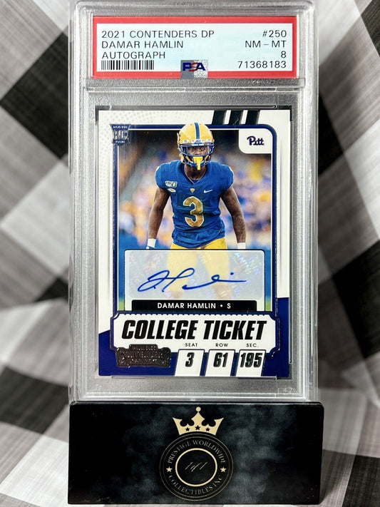 DAMAR HAMLIN 2021 PANINI CONTENDERS DRAFT ROOKIE AUTO BILLS PITT RC - PSA POP 1!