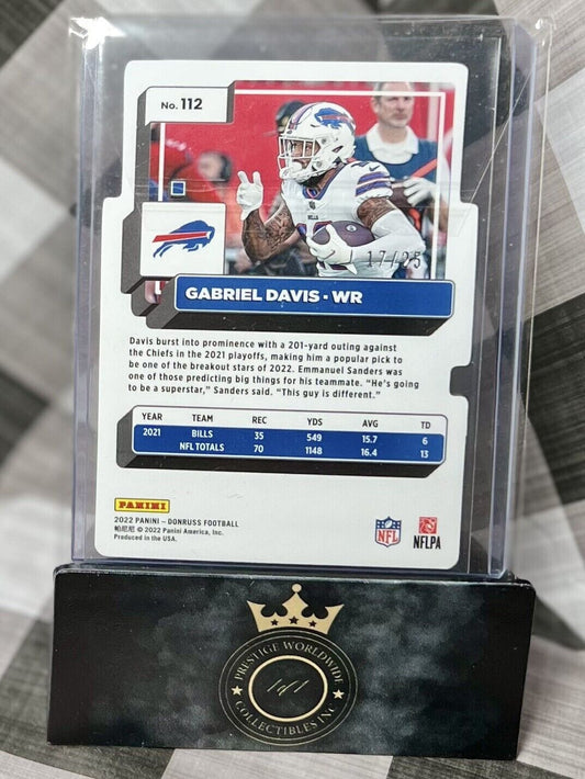 Gabriel Davis 2022 Panini Donruss Gold Die Cut Press Proof /25 #112 - Bills SP