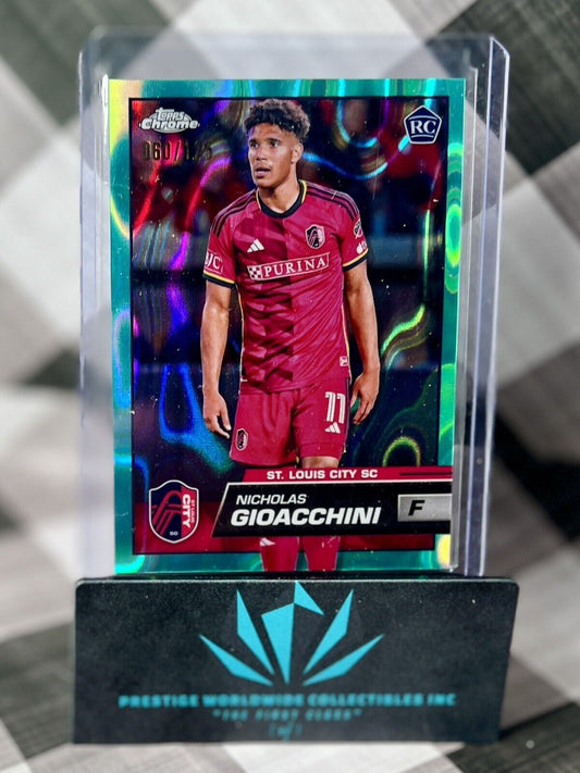 Nicholas Gioacchini 2023 Topps Chrome Aqua Lava Rookie /125 #111 St Louis City
