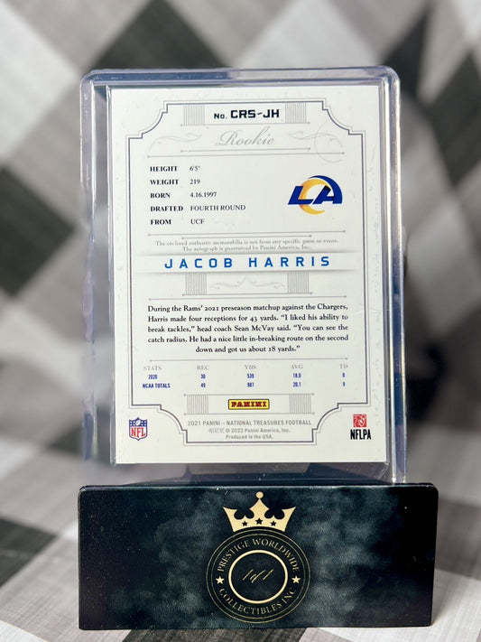 Jacob Harris 2021 National Treasures Rookie Patch Auto /99 #CRS-JH Chargers RPA