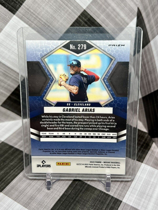 Gabriel Arias 2022 Panini Mosaic Green Mosaic Prizm Rookie #279 - Cleveland RC