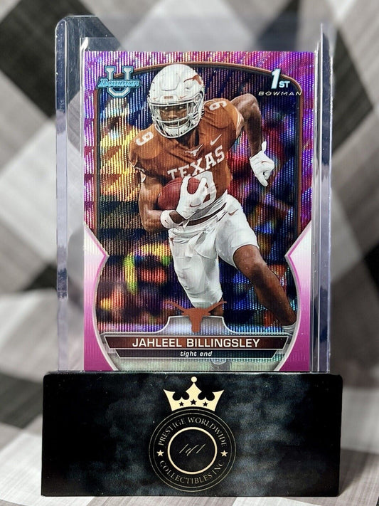 Jahleel Billingsley 2022 Bowman U 1st Pink Wave Prizm Rookie /125 - Texas RC