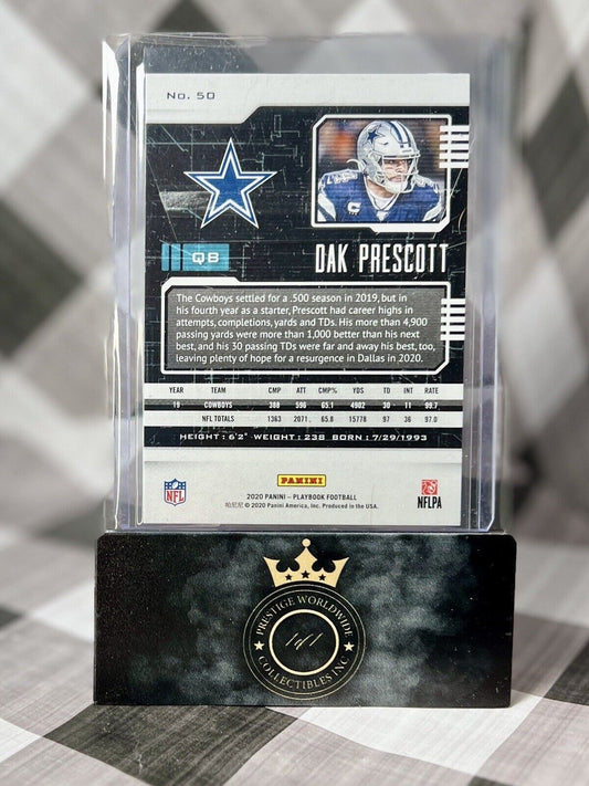 Dak Prescott 2020 Panini Playbook Bronze Parallel #50 Dallas Cowboys Short Print