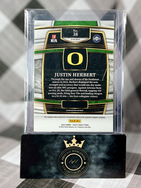 Justin Herbert 2022 Select Draft Picks Dragon Scale Prizm #38 LA Chargers SP
