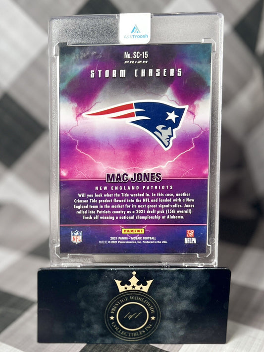 Mac Jones 2021 Panini Mosaic Storm Chasers #SC-15  NE Patriots Case Hit SSP