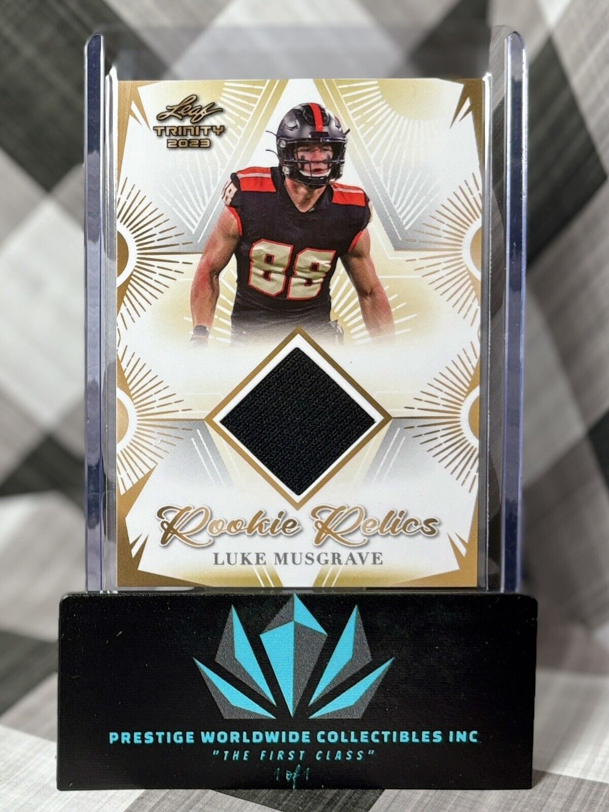 Luke Musgrave 2023 Leaf Trinity Rookie Relics Worn Patch #RR-23 GB Packers RC