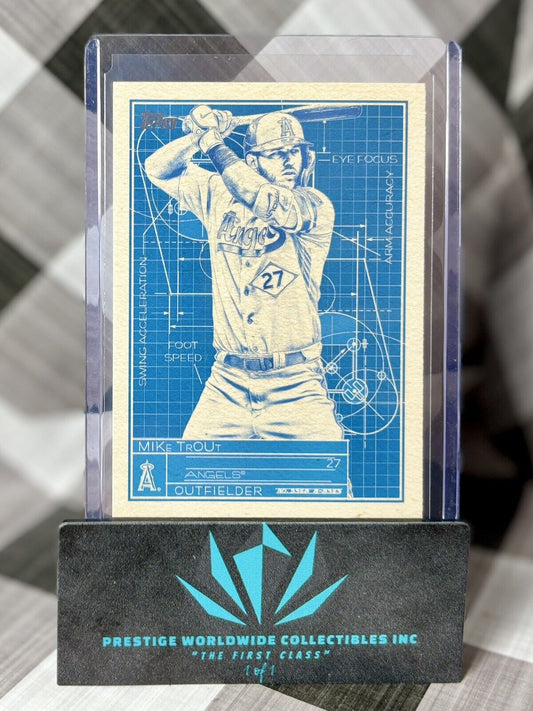 Mike Trout 2024 Topps Series 1 Superstar Blueprint #SB-2 Los Angeles Angels