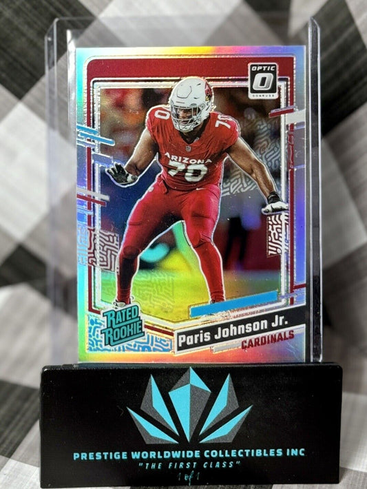 Paris Johnson Jr. 2023 Donruss Optic Silver Holo #205 Arizona Cardinals RC