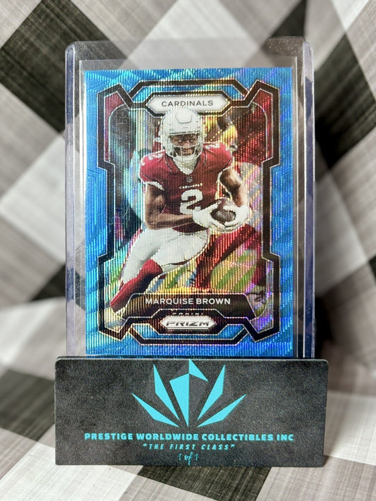 Marquise Brown 2023 Panini Prizm Blue Wave Prizm /199 #4 Arizona Cardinals