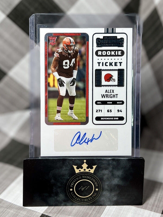 Alex Wright 2022 PANINI Contenders Rookie Ticket Auto RC #184 Browns