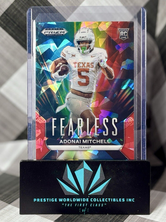 Adonai Mitchell 2024 Prizm Draft Picks Red Ice Fearless Rookie #F-AMI Colts RC