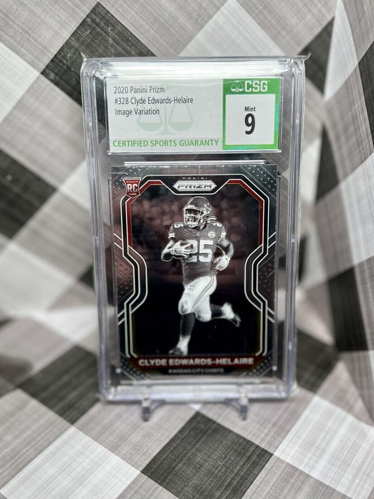 Clyde Edwards-Helaire 2020 Panini Prizm #328 Black & White Image Variation CSG 9