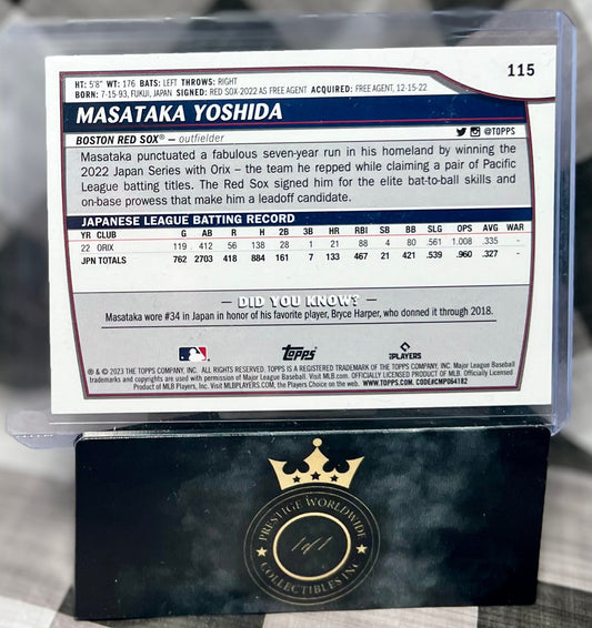 Masataka Yoshida 2023 Topps Big League #115 - Boston Red Sox RC