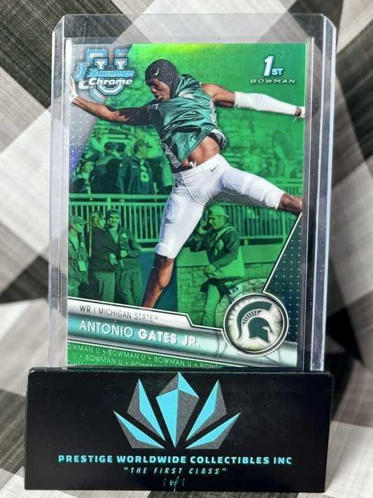 Antonio Gates Jr. 2023 Bowman Chrome U Green Rookie /99 #174 MSU Spartans