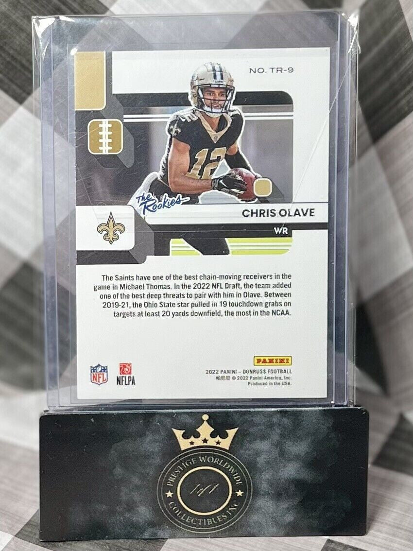 Chris Olave 2022 Panini Donruss Football The Rookies #TR-9 New Orleans Saints RC