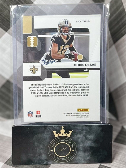 Chris Olave 2022 Panini Donruss Football The Rookies #TR-9 New Orleans Saints RC