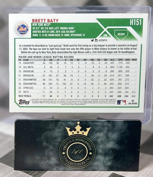 Brett Baty 2023 Topps Holiday Rookie Scarf SSP #H151 New York Mets Rare RC