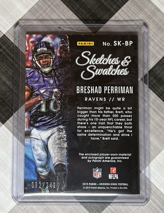 Breshad Perriman 2015 Panini GK Sketches & Swatches Rookie Patch Auto /249 #SKBP