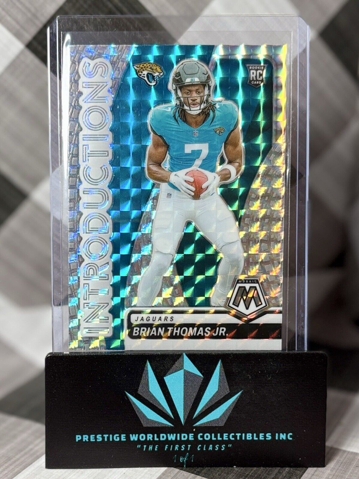 Brian Thomas Jr 2024 Panini Mosaic Silver Prizm Rookie Introductions #7 Jaguars