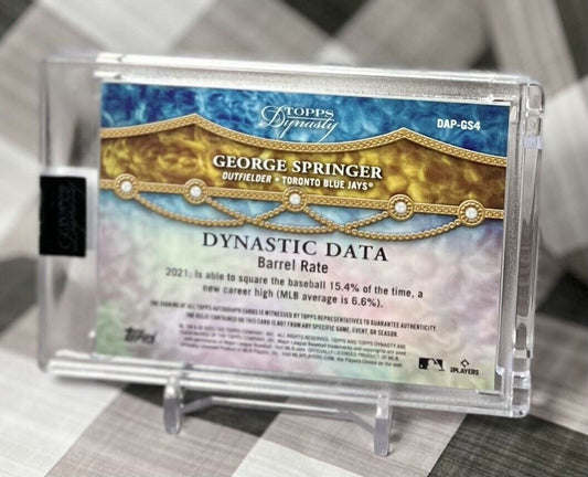 George Springer 2022 Topps Dynasty Auto 10/10 BOOKEND #DAP-GS4 Toronto Blue Jays