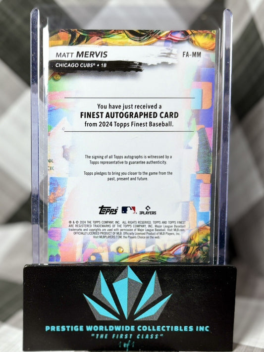 Matt Mervis RC 2024 Topps Finest Blue Auto Refractor 99/99 #FA-MM Chicago Cubs
